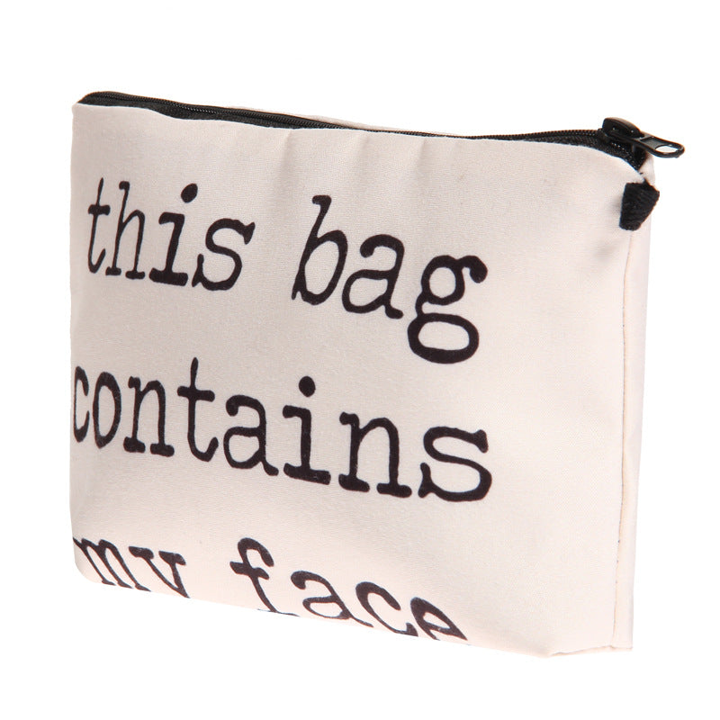 Letter Print Women's Cosmetic Clutch Multifunctional Storage Bag