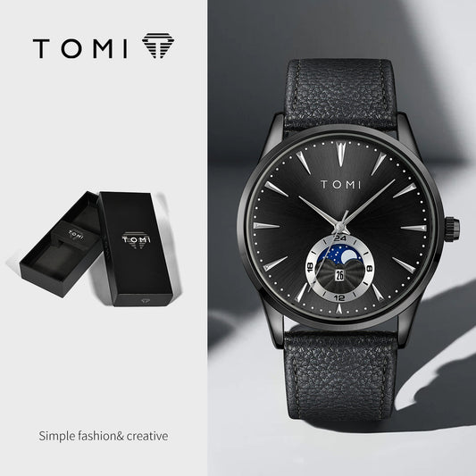 Korean-style Fashionable Round Watch For Men And Women, Simple And Casual