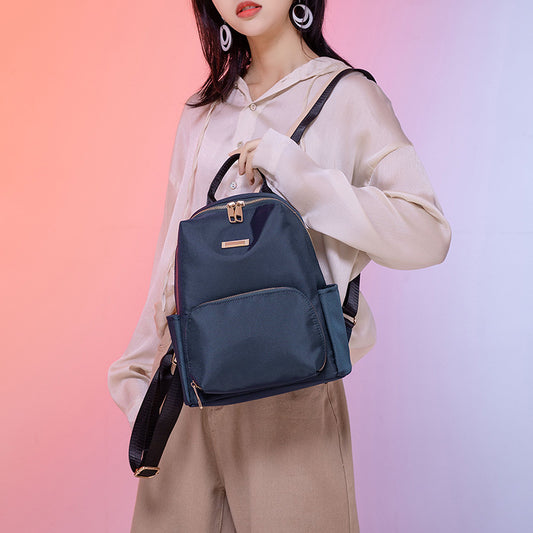 Trendy Korean Style Pure Color Simple Stylish Oxford Cloth Women's Backpack