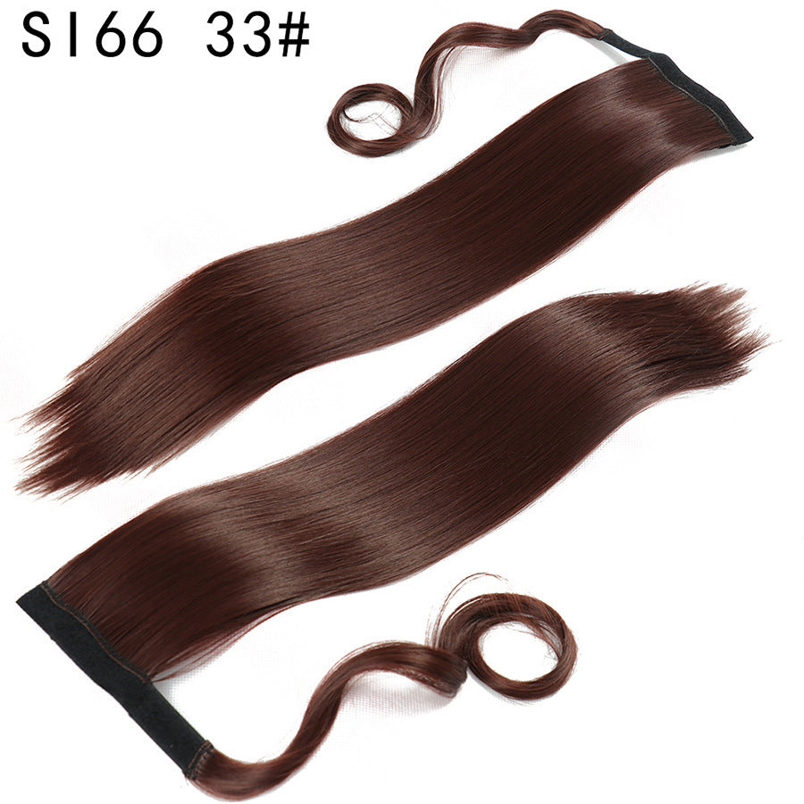 Long Straight Synthetic Wig With Headband For Womens Ponytail