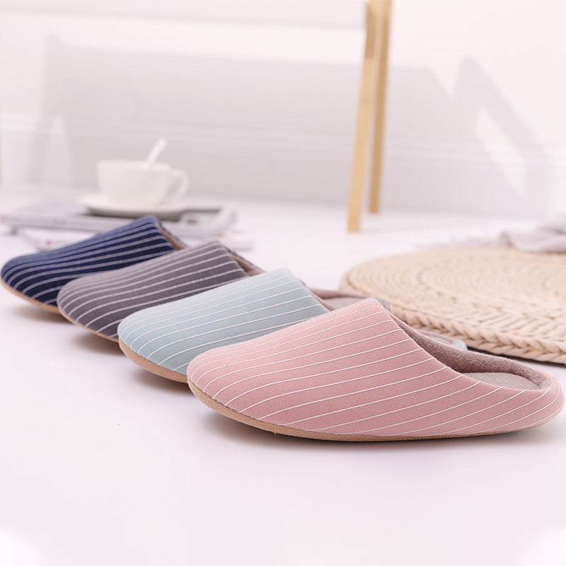Autumn And Winter Warm Indoor Soft Shoes Couple Non-slip Home Slippers