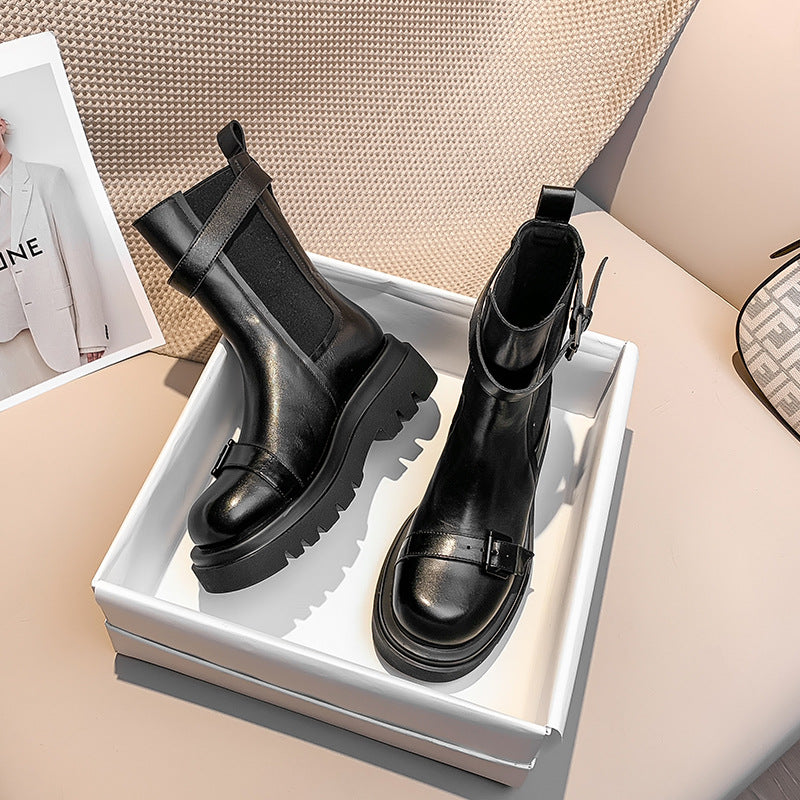 New British Style Thick-soled All-match  Boots
