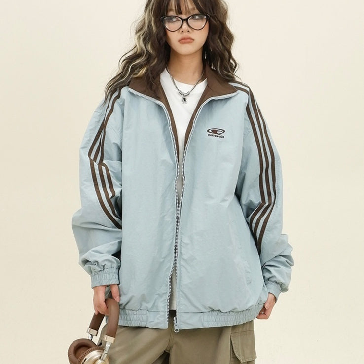 American Retro College Style Reversible Jacket