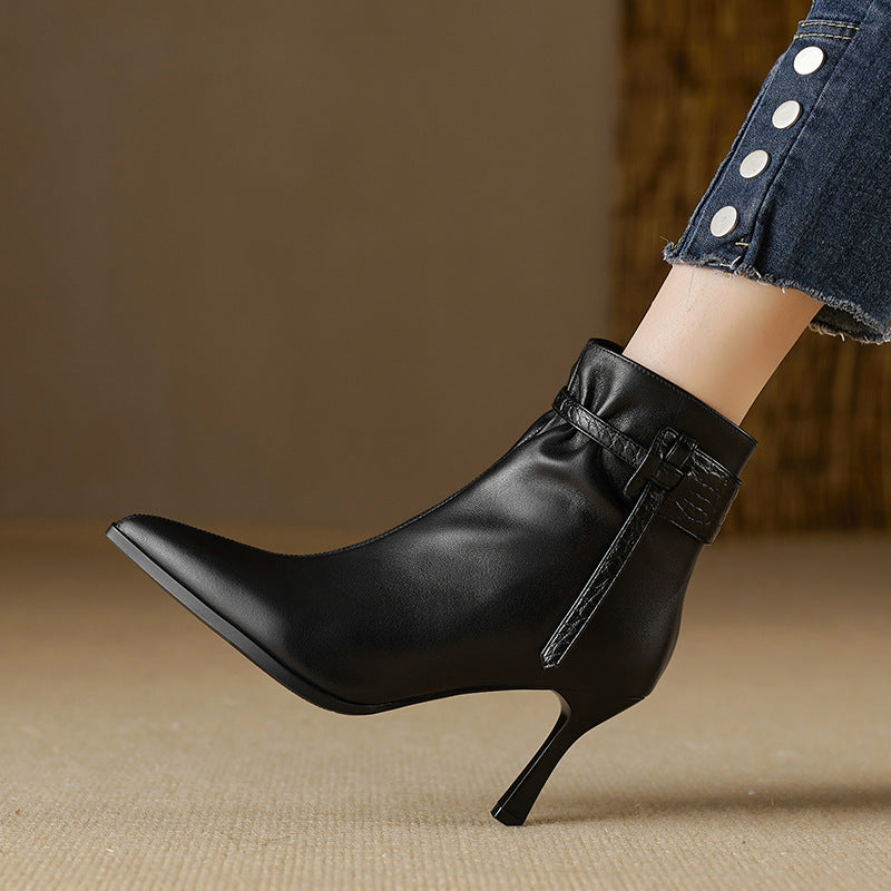 Minimalist And Elegant Women's Pointed-Toe Stiletto Martin Boots