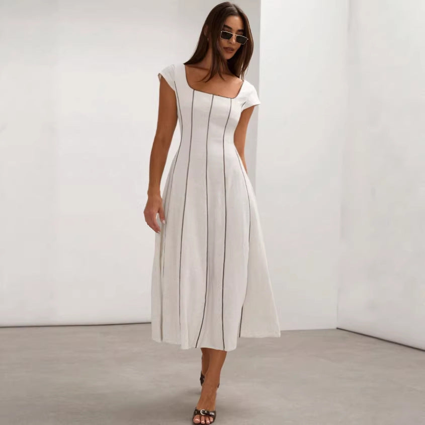 Women's Fashionable Printed Sexy Backless Slip Dress