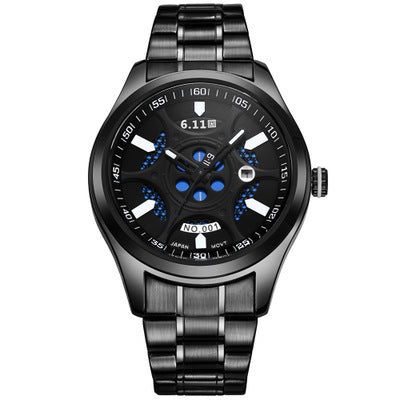 Lightwave Waterproof Energy Saving Environmental Protection Men's Steel Band Watch