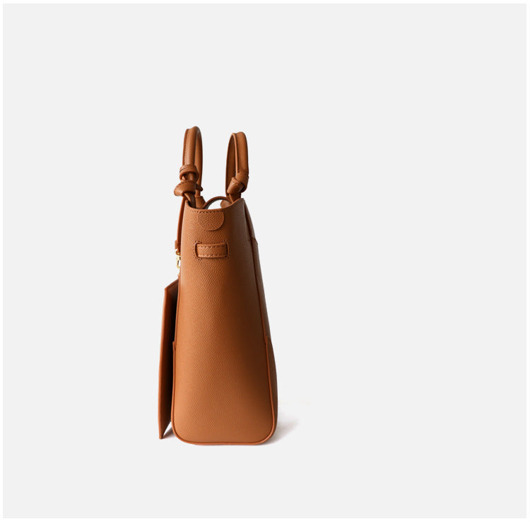 Cowhide Shoulder Bag With Niche Design And Large Capacity
