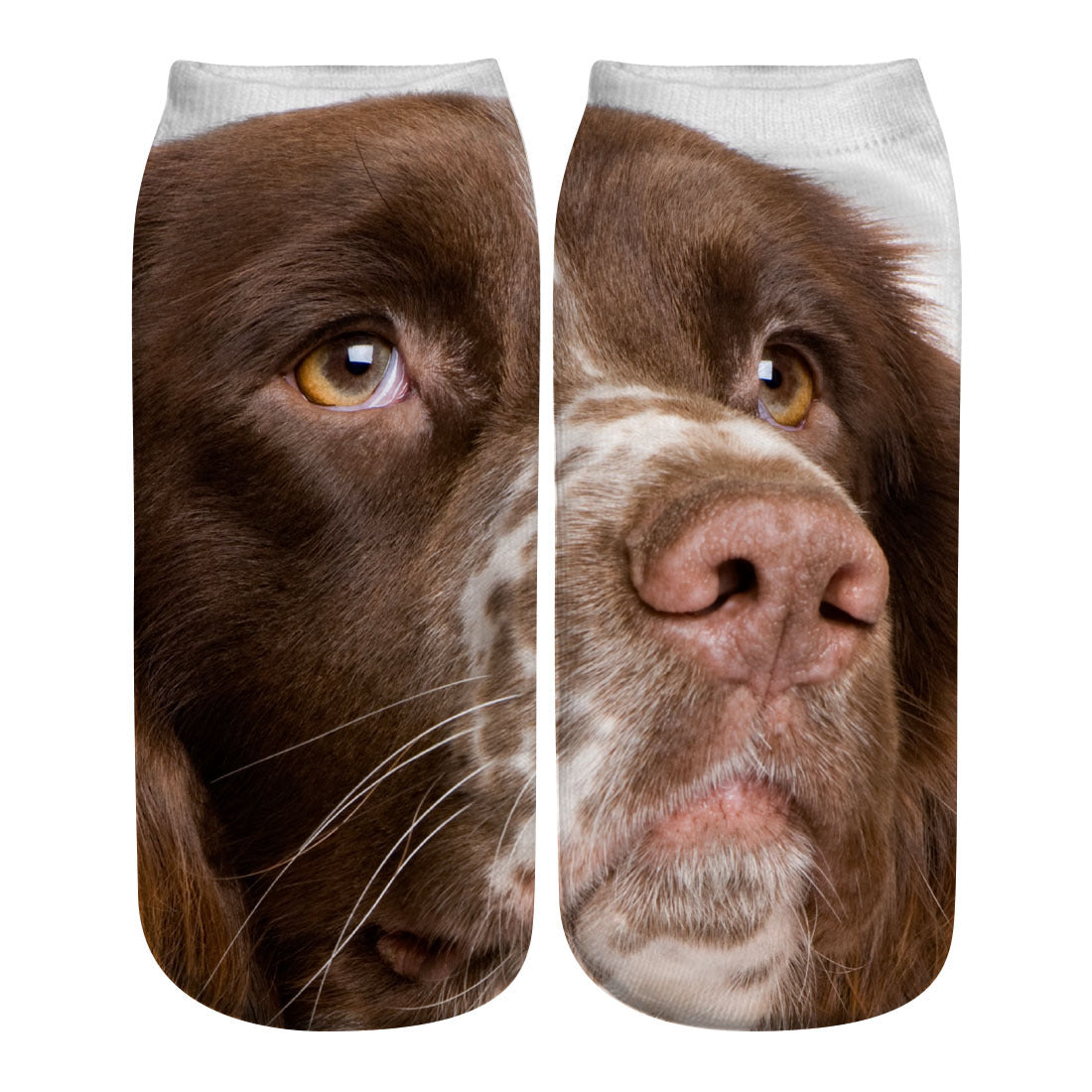 Big Face Cat 3D Printing Socks Short Tube Women's Boat