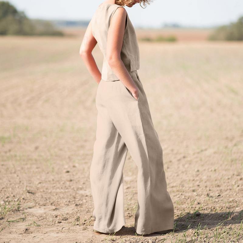 Women's Fashion Casual Cotton Linen Long Sleeve Suit
