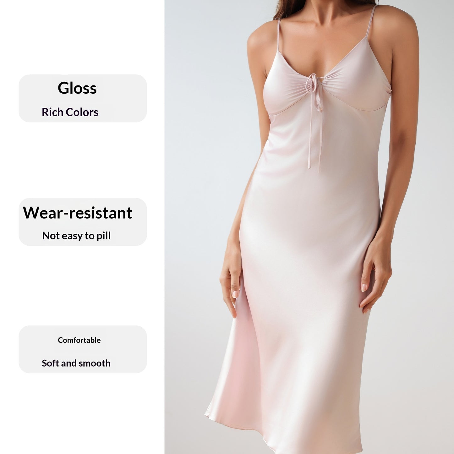 Womens Satin Pajamas With Chest Pads