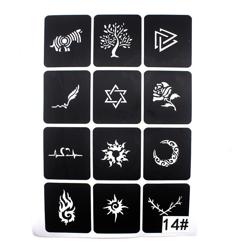 Hollow Tattoo Mold Women's Spray Paint