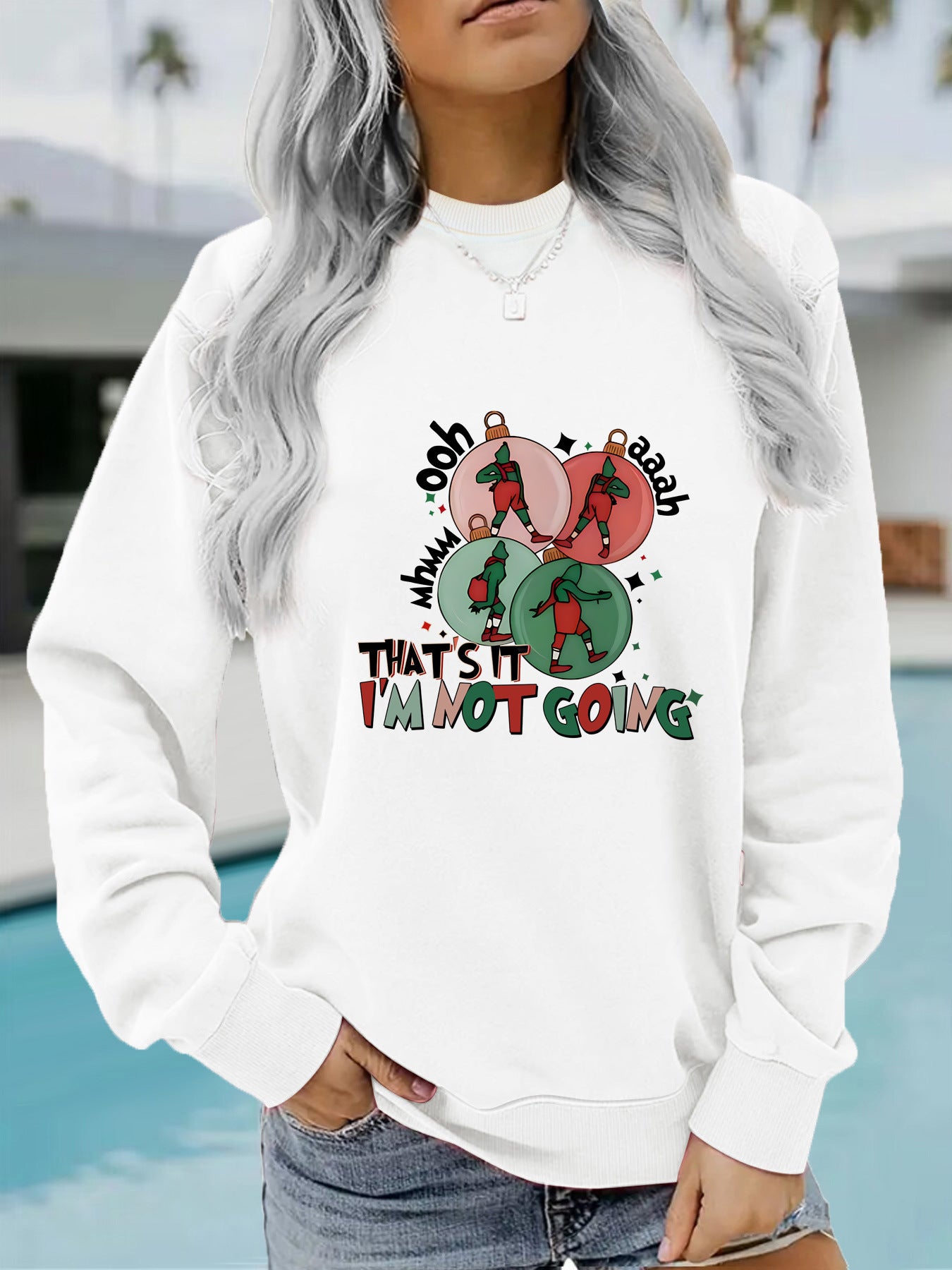 I'm Not GOING Pattern Printed Casual Hoodie