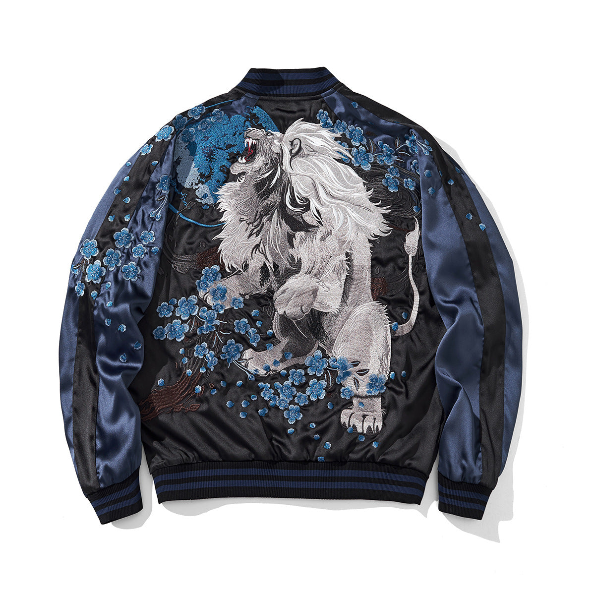 Heavy Duty Embroidered Lion King Couples Casual Baseball Jacket