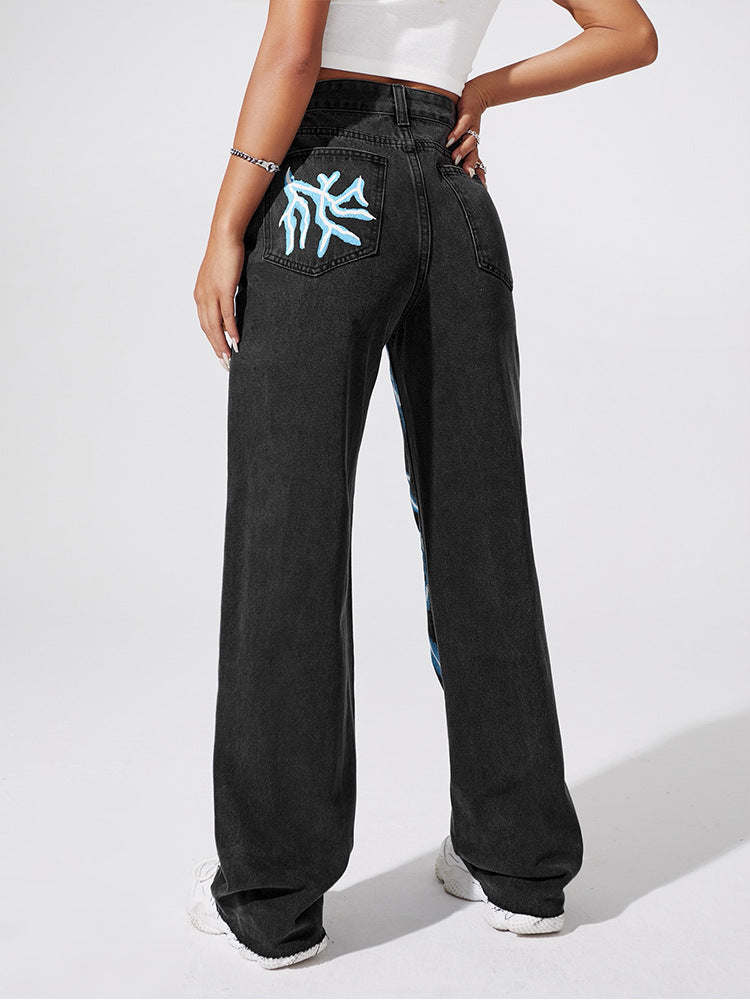 Denim Bukser med Lige Ben til Kvinder – Street Trend