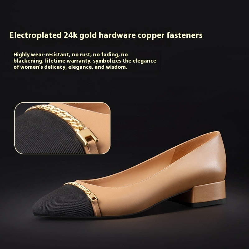 Plus Size Spring And Autumn Leather Soft Bottom Women's Shoes
