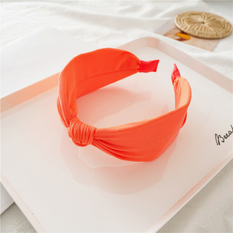 New Cross-knotted Wide Version Crimped Chain Headband