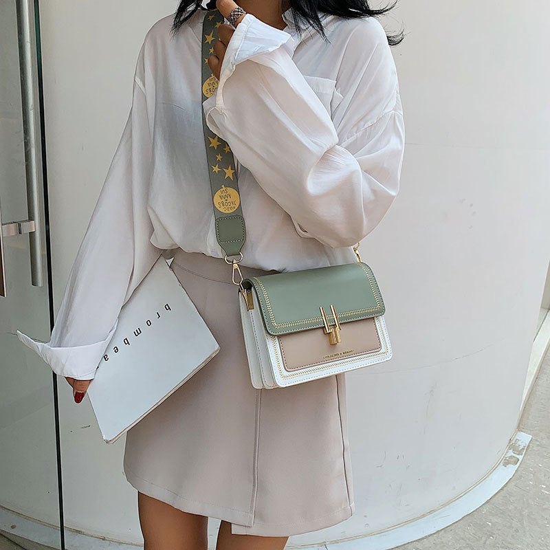 Niche Ins Internet Celebrity Women's Wide Strap Crossbody Bag