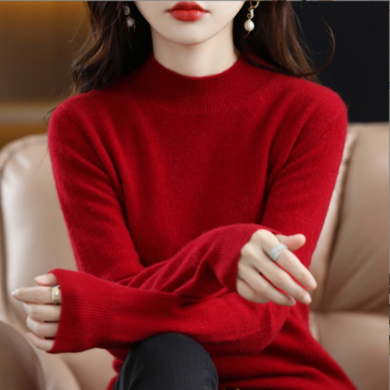 Half Turtleneck Women's Knitted Warm Bottoming Sweater