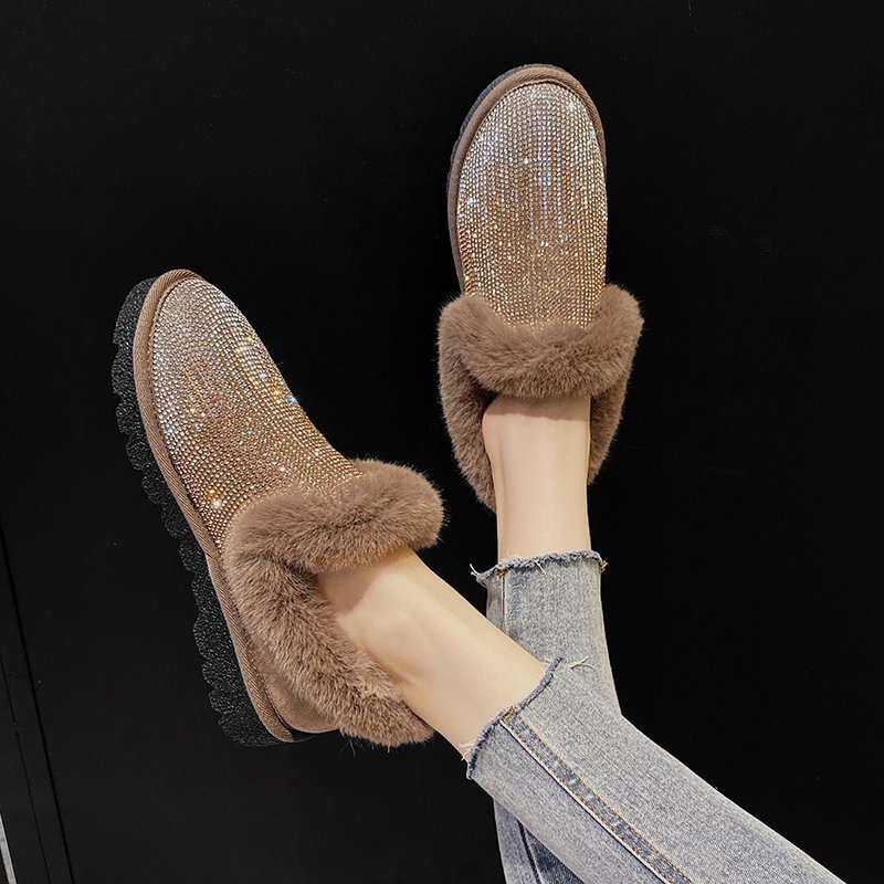 Flat-bottomed Short Tube Thickening Plus Fluffy Cotton Shoes