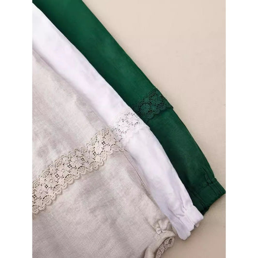Women's Loose Cotton And Linen Cropped Pants