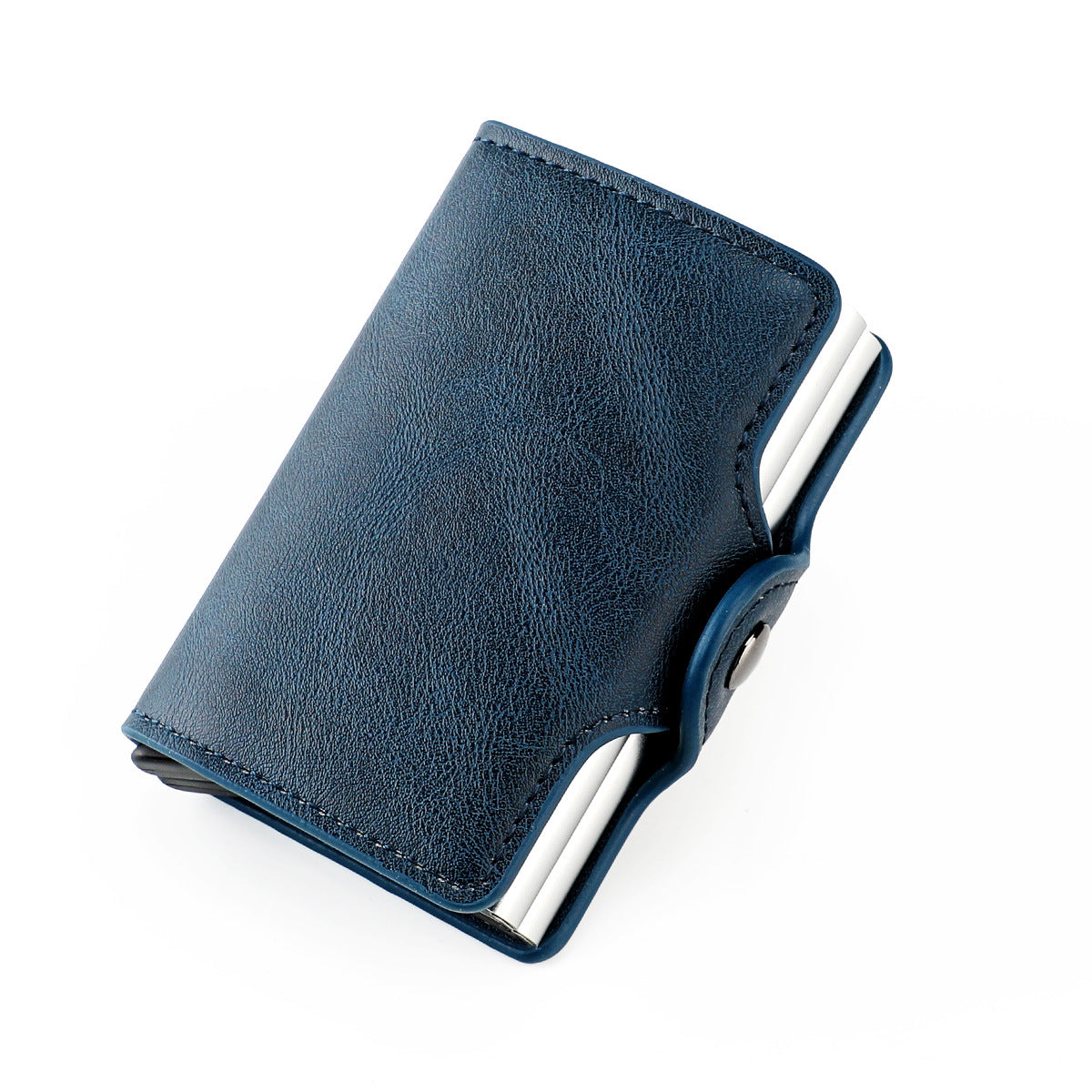 Men's RFID Aluminum Box Card Clamp Automatic Pop-up Double Aluminum Box