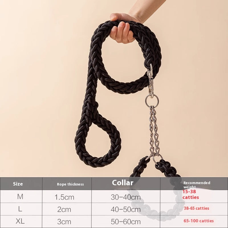 Medium And Large Dog Rope Collar P Chain