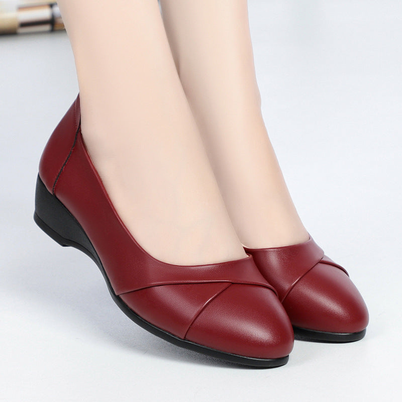 Womens Casual Round-toe Minimalist Low-heeled Shoes