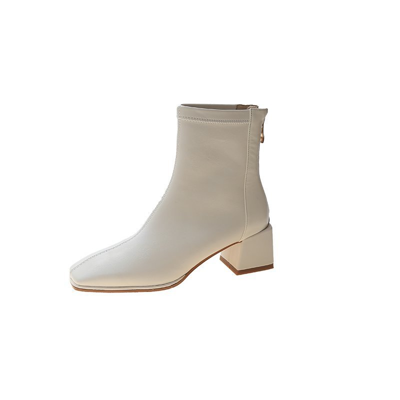 Autumn And Winter New Plush Martin Boots Korean Square Boots
