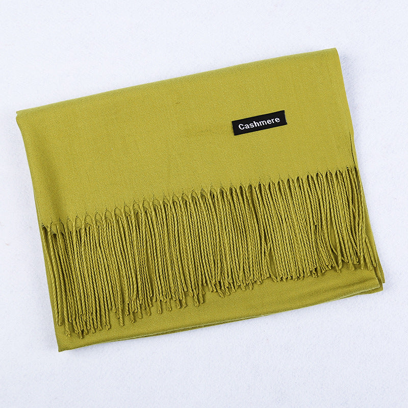 Solid Color Artificial Cashmere Scarf Female 220g Warm Shawl
