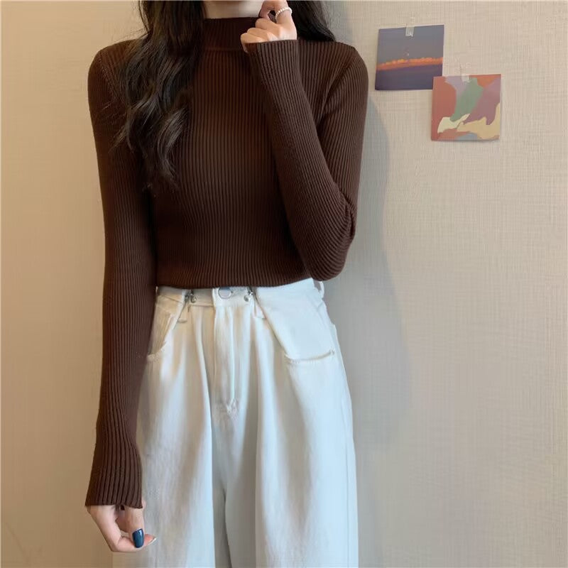 Autumn And Winter Versatile Student Slim-fit Turtleneck Women's Sweater