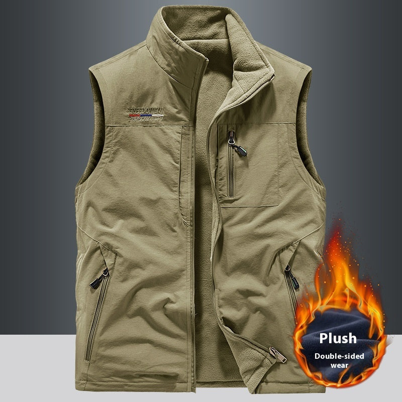 Double-sided Vest Men's Sports Fleece Vest
