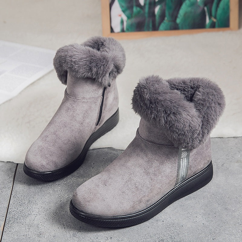 Plus Fleece Ankle Boots Thicken Middle-aged And Elderly Cotton Shoes