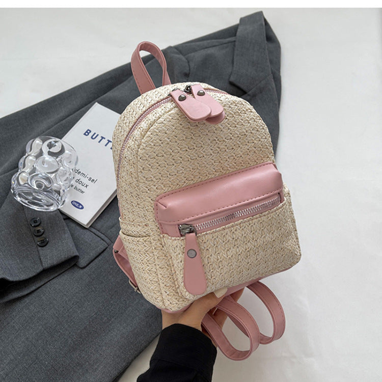 Women's Special-interest Design Straw Backpack Popular This Year