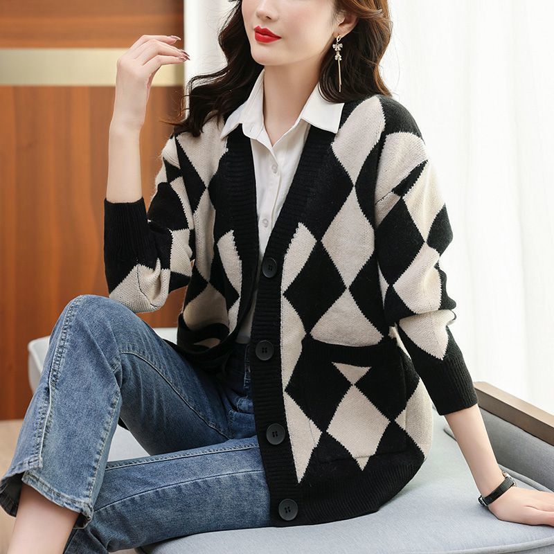 Western Style Small Shirt Slimming Youthful-looking Top Sweater Coat