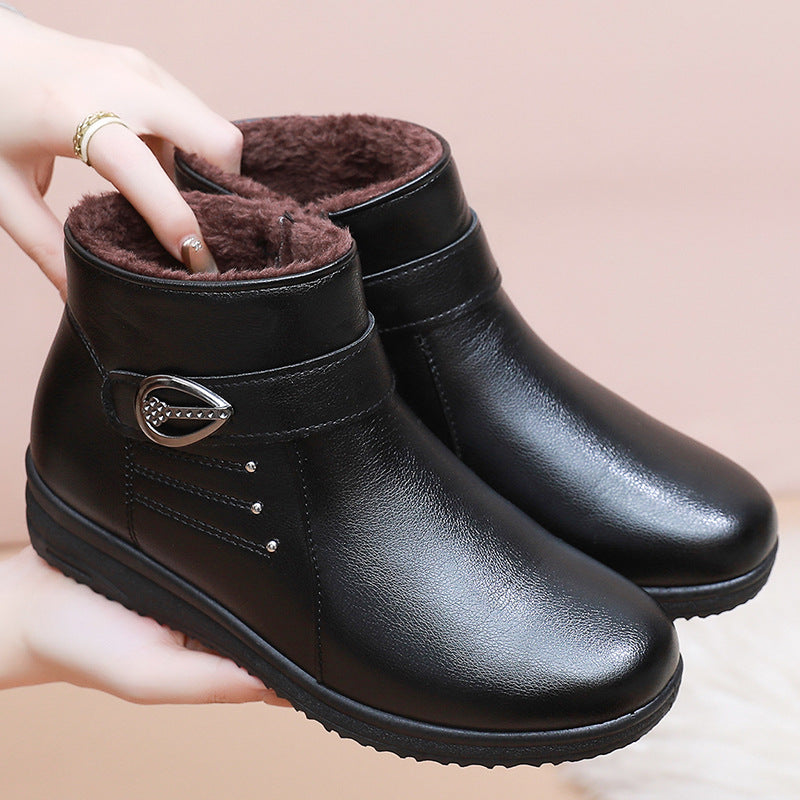 Soft-soled Non-slip Flat-bottomed Plus Velvet Women's Shoes