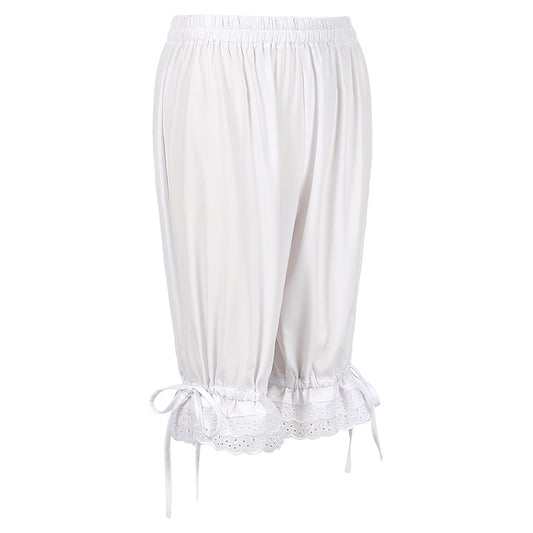 European And American Solid Color Lace Loose Women's Pants Bloomers Lace Shorts Large Size