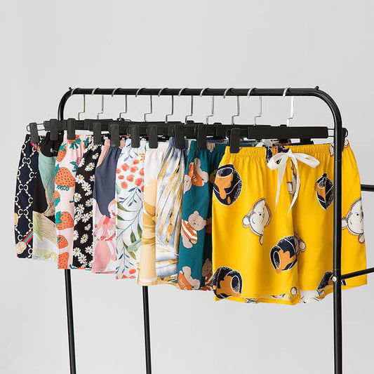 Shorts Thin Japanese Floral Draping Elastic Waist Pajama Pants