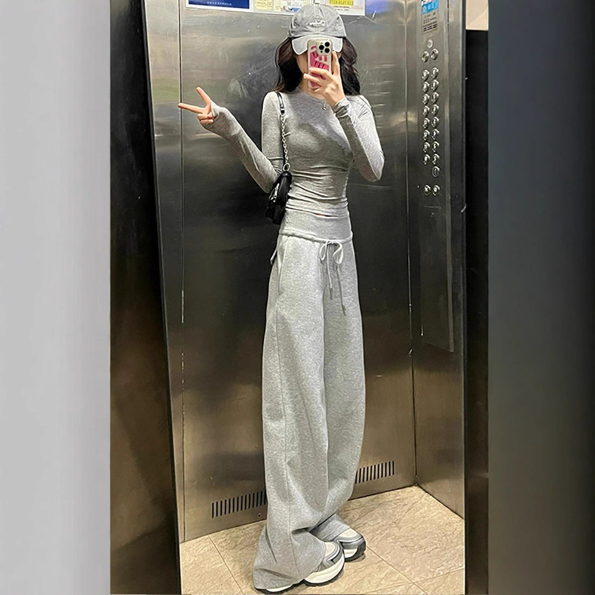 American-style Casual Slimming Straight-leg Wide-leg Pants