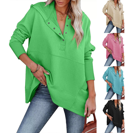 Womens New Loose Casual Batwing Hoodie With A Hood