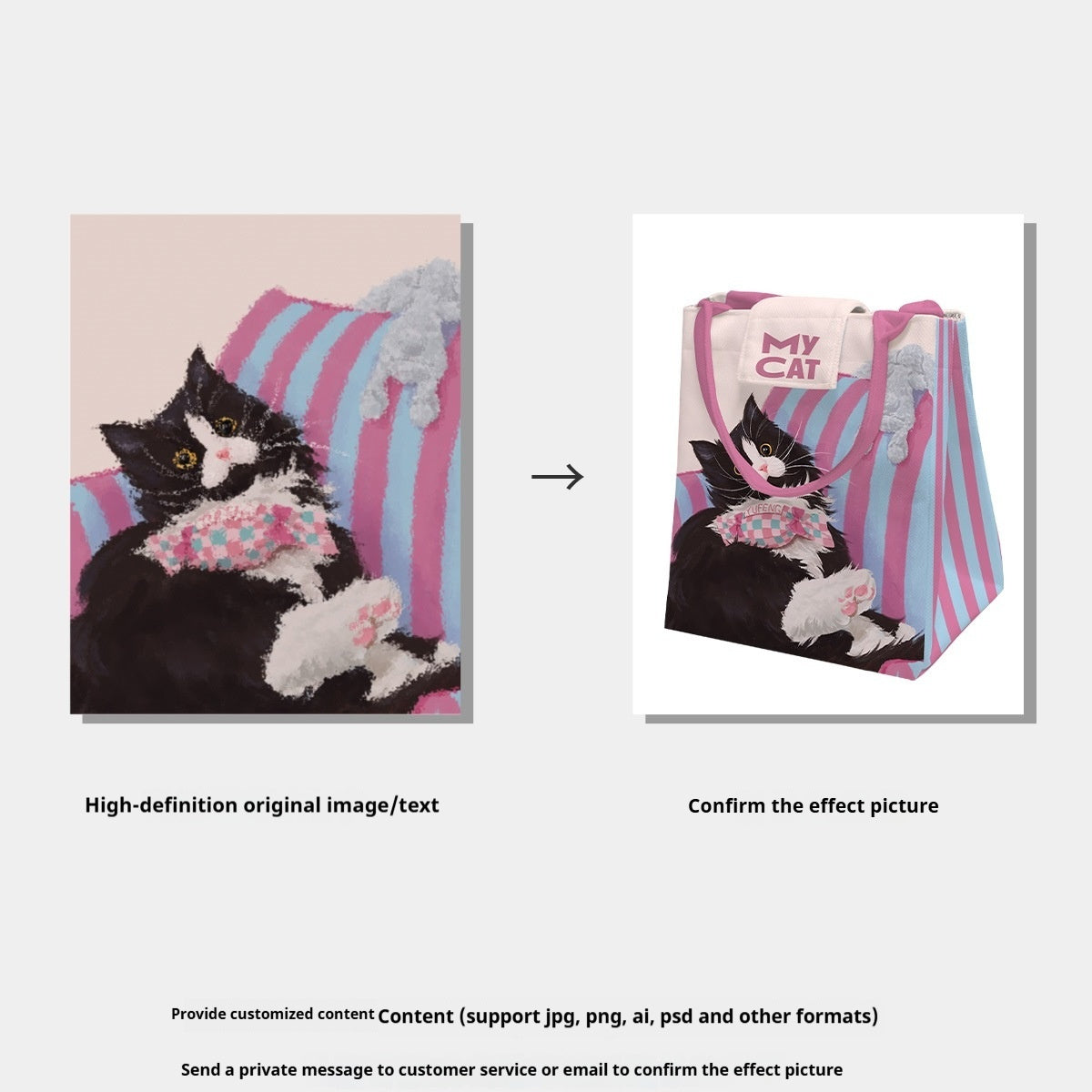 Insulation Sail With Rice Cute Lunch Box Tote Bag