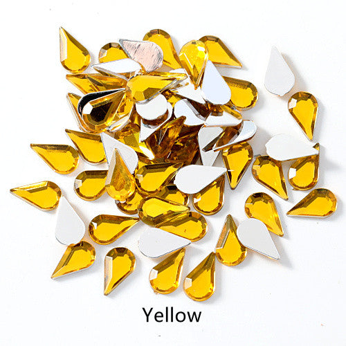Water Drop Acrylic Flat Bottom Rhinestone DIY Nail Art Patch