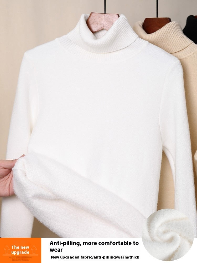Fleece-lined Thick Turtleneck Sweater Women