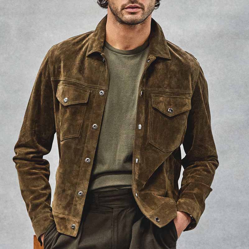 Herre Moderigtig Ruskind American Retro Frakke