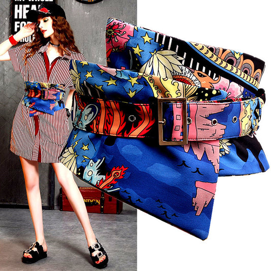 Chinese Style Printed And Painted Belt