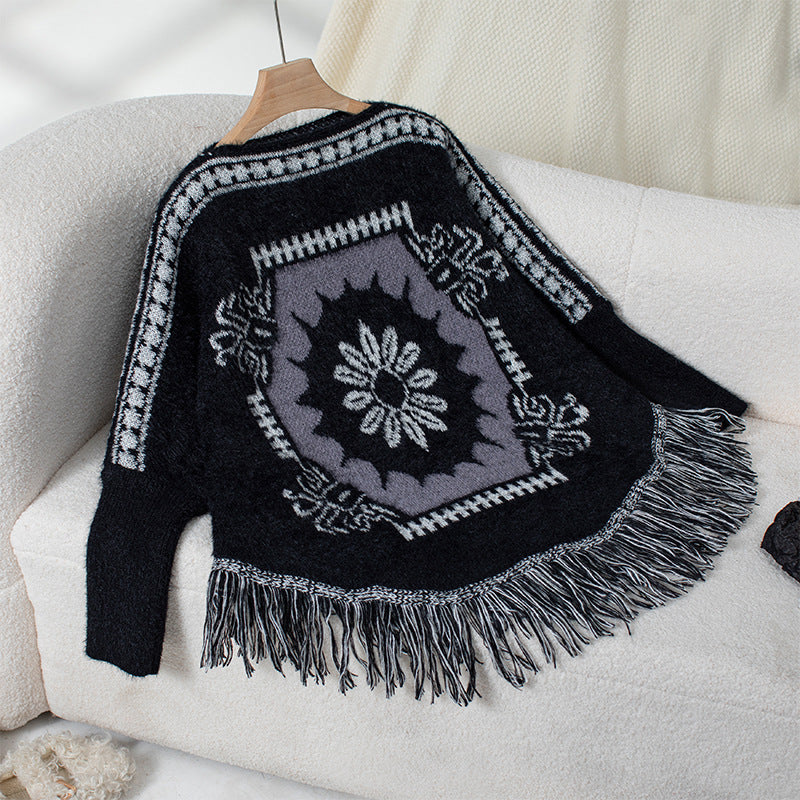 Women's Vintage Off-neck Pullover Shawl
