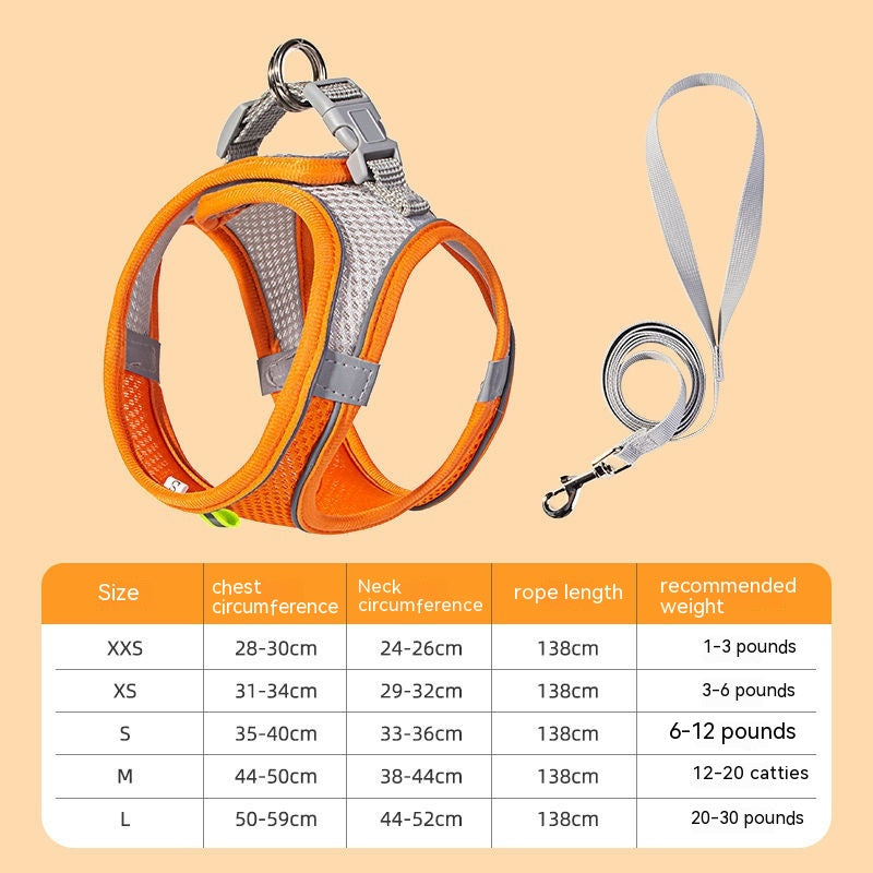 Hand Holding Rope Pet Dog Breast Strap Summer Breathable