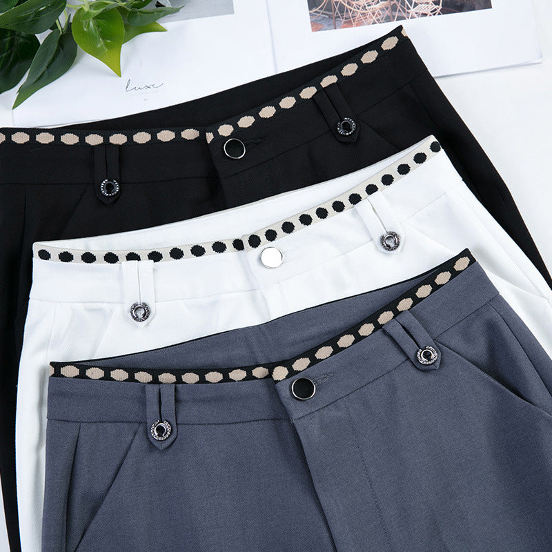 Straight High Waist Temperament Commuter Trousers