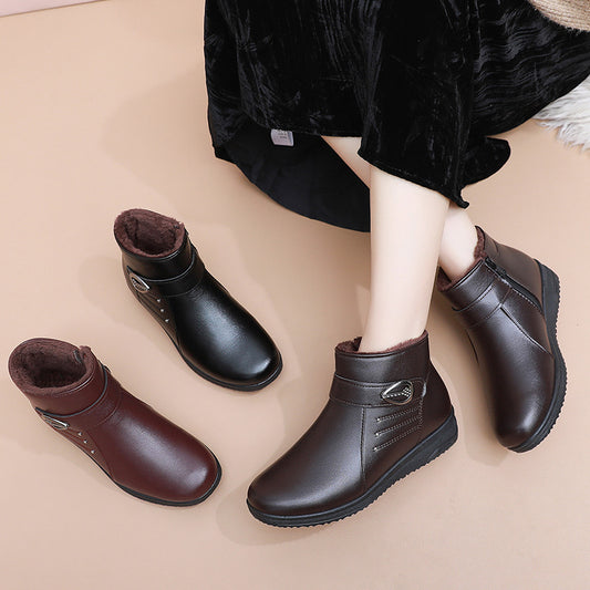 Soft-soled Non-slip Flat-bottomed Plus Velvet Women's Shoes
