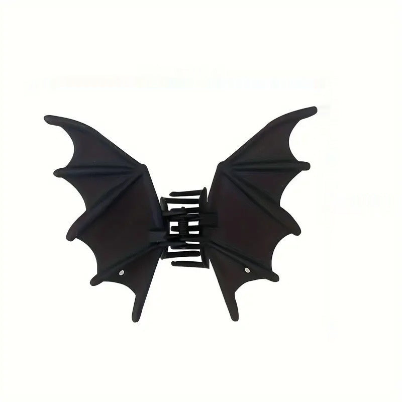 Matte Black Bat Barrettes Female