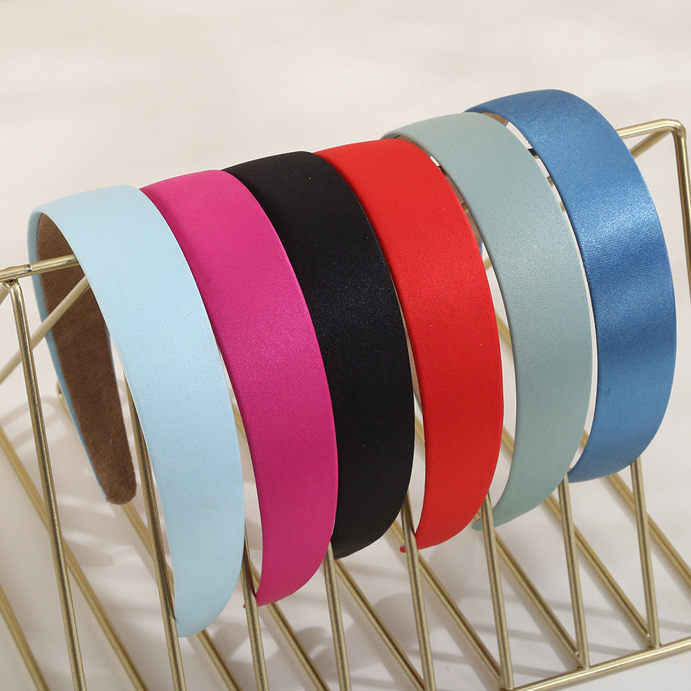 Color Elegant Headband Solid Color Baidu Headband Wide Fabric High Skull Top Headband